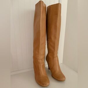 Via Neroli Tan/Camel Leather Heeled Boots